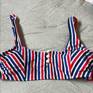 Striped Red, White, and Blue swimsuit top